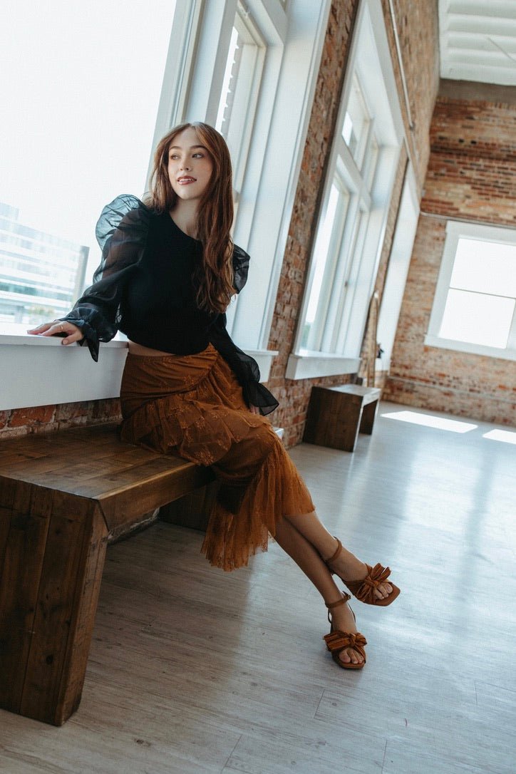 Gingerbread Lace Tiered Skirt - FINAL SALE