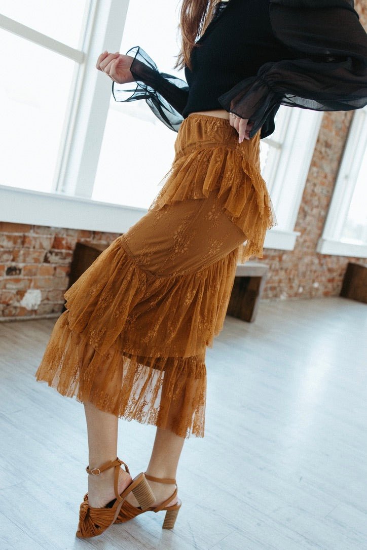 Gingerbread Lace Tiered Skirt - FINAL SALE