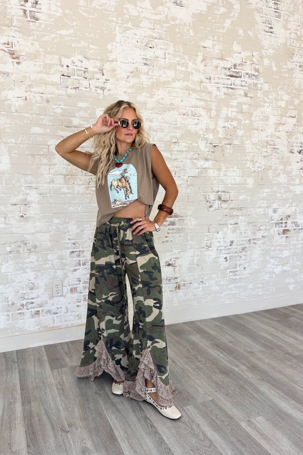 Gypsy Soul Lace Ruffle Wide Leg Pants