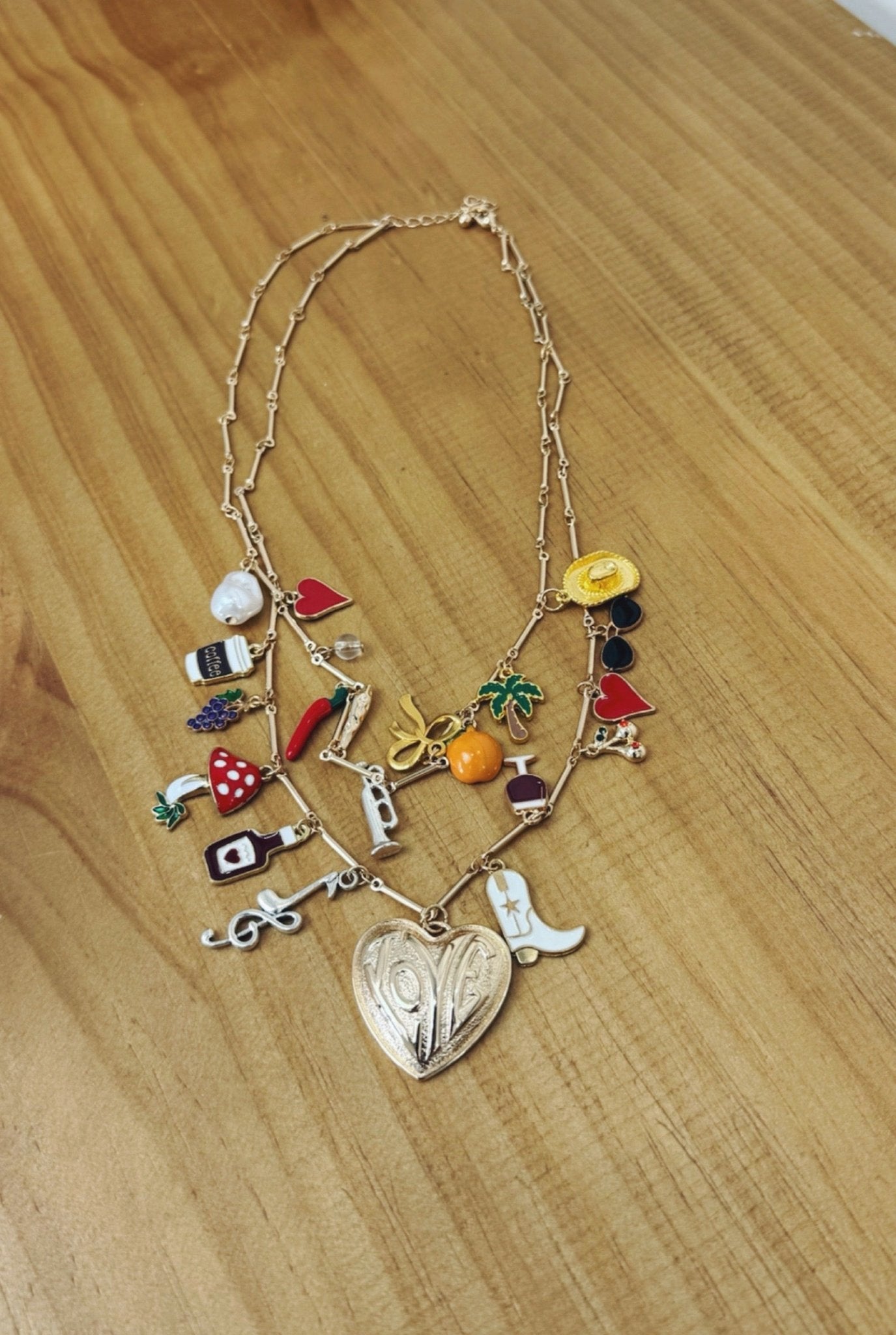 colorful charm necklace
