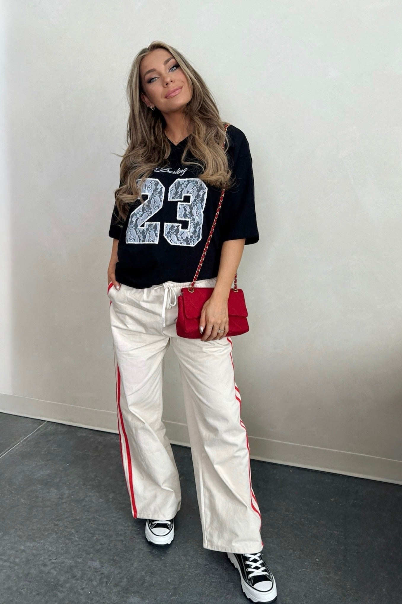 High Contrast Wide Leg Pants