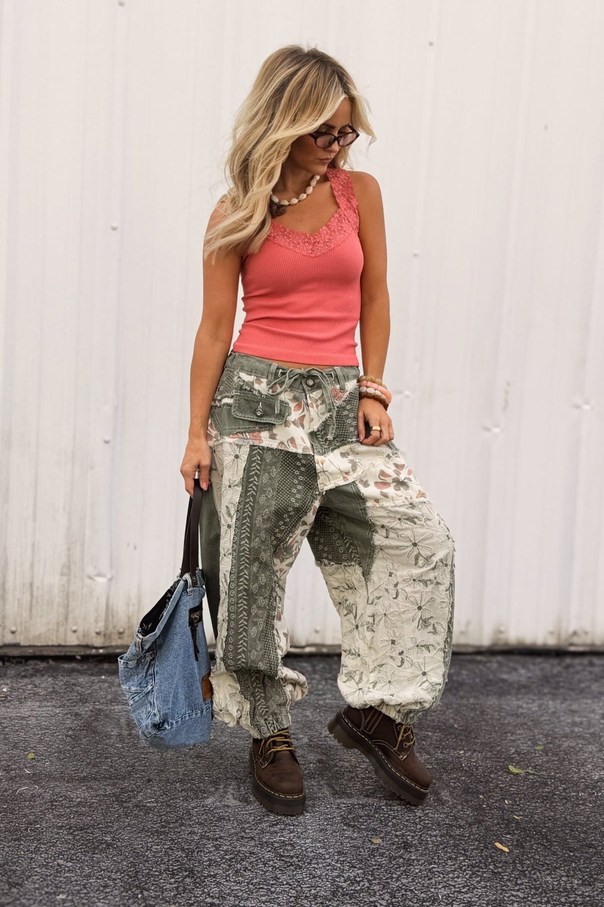 In The Details Floral Patchwork Pants
