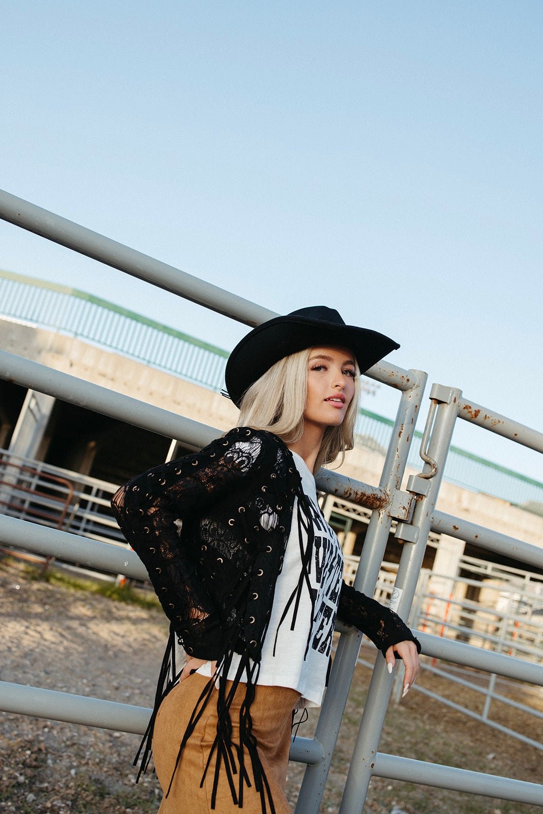 Kash Fringe Lace Crop Jacket - FINAL SALE