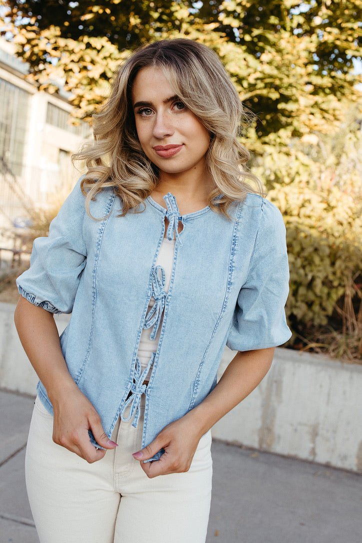 Knot Your Average Denim Top Lux Collection - FINAL SALE