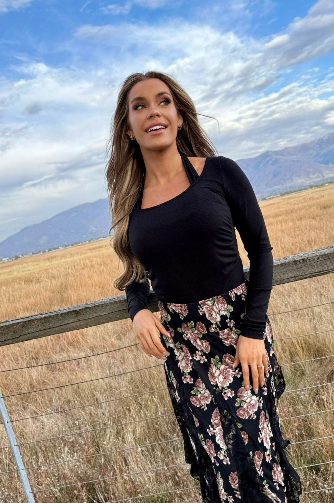 double layer long sleeve top in two colors