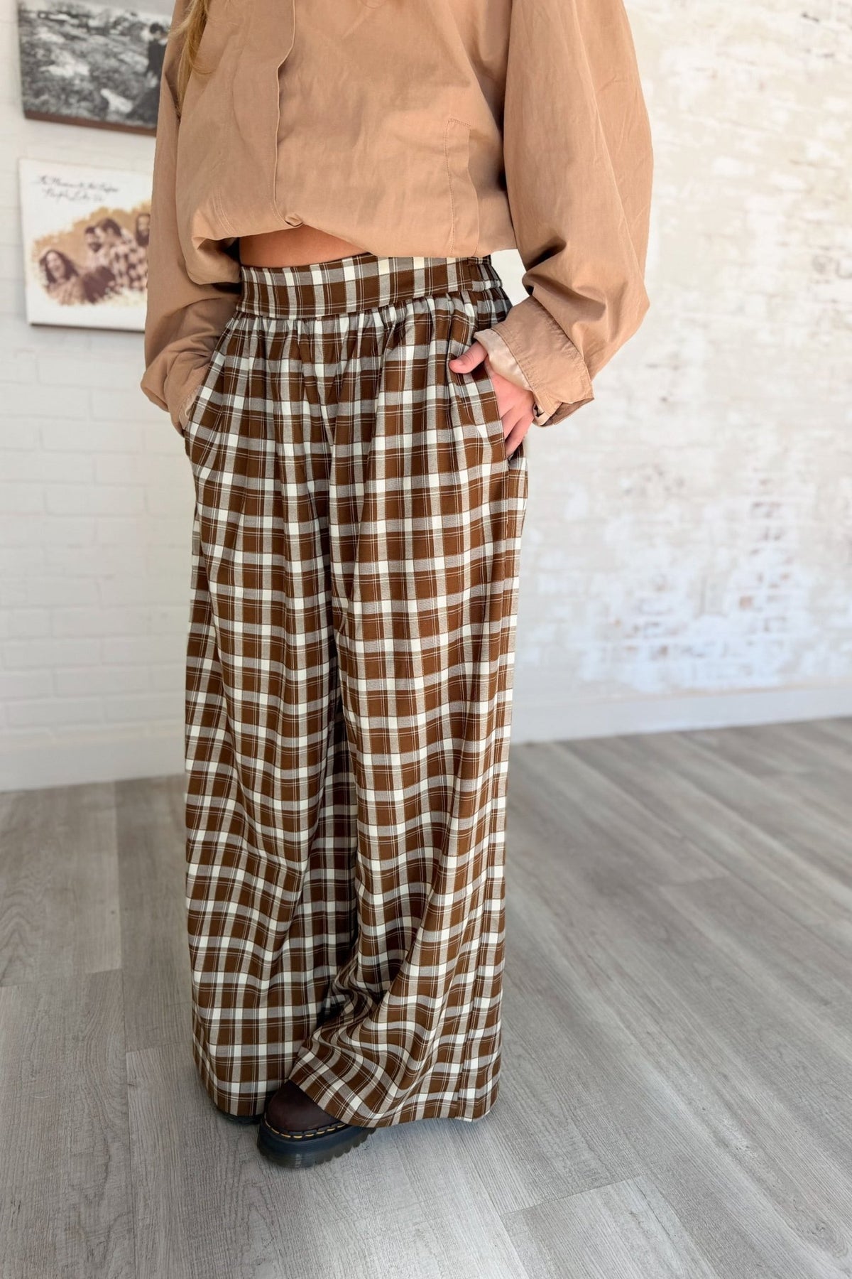 Meet Me Halfway Plaid Pants