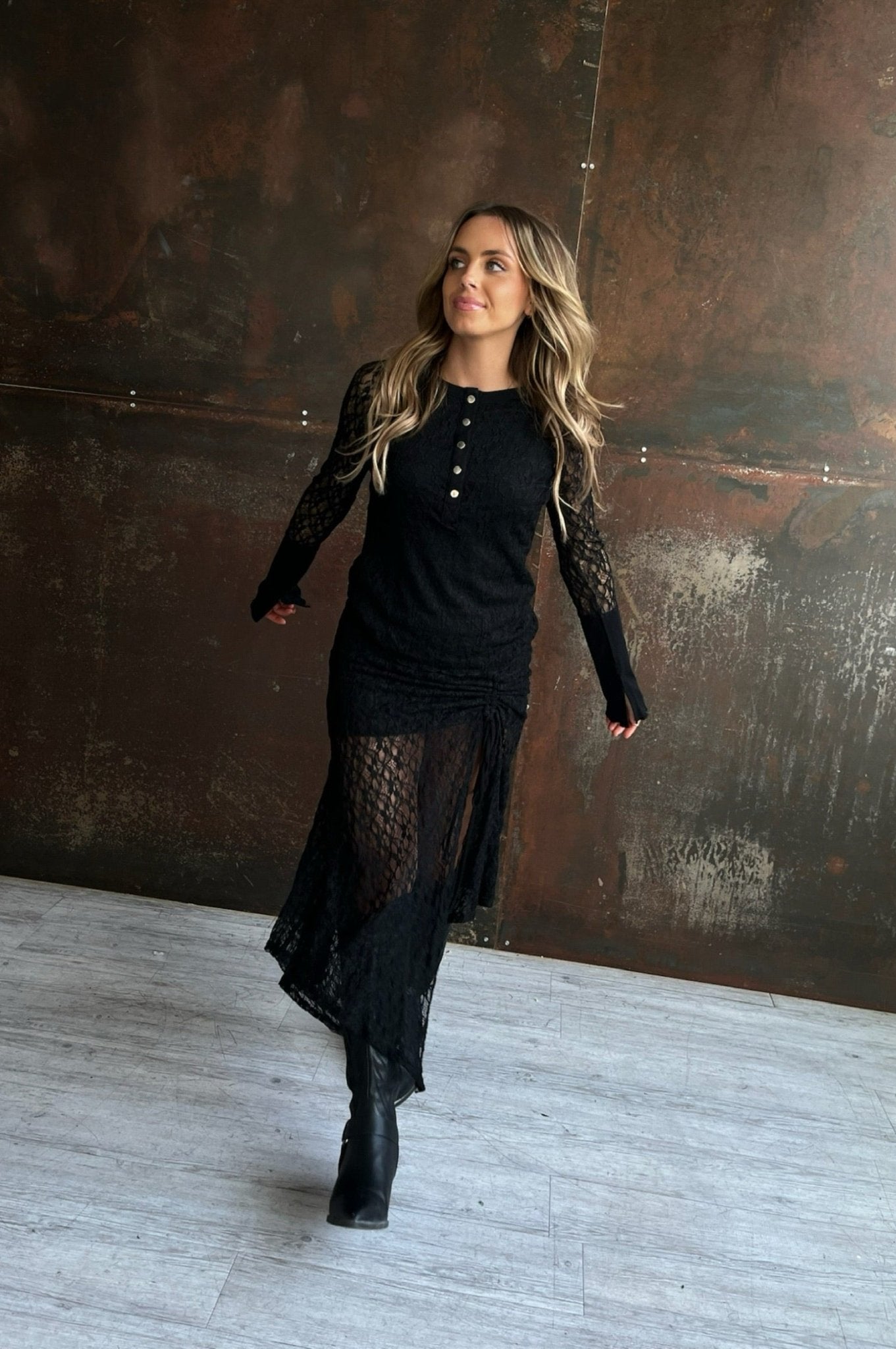 Neon Moon Lace Henley