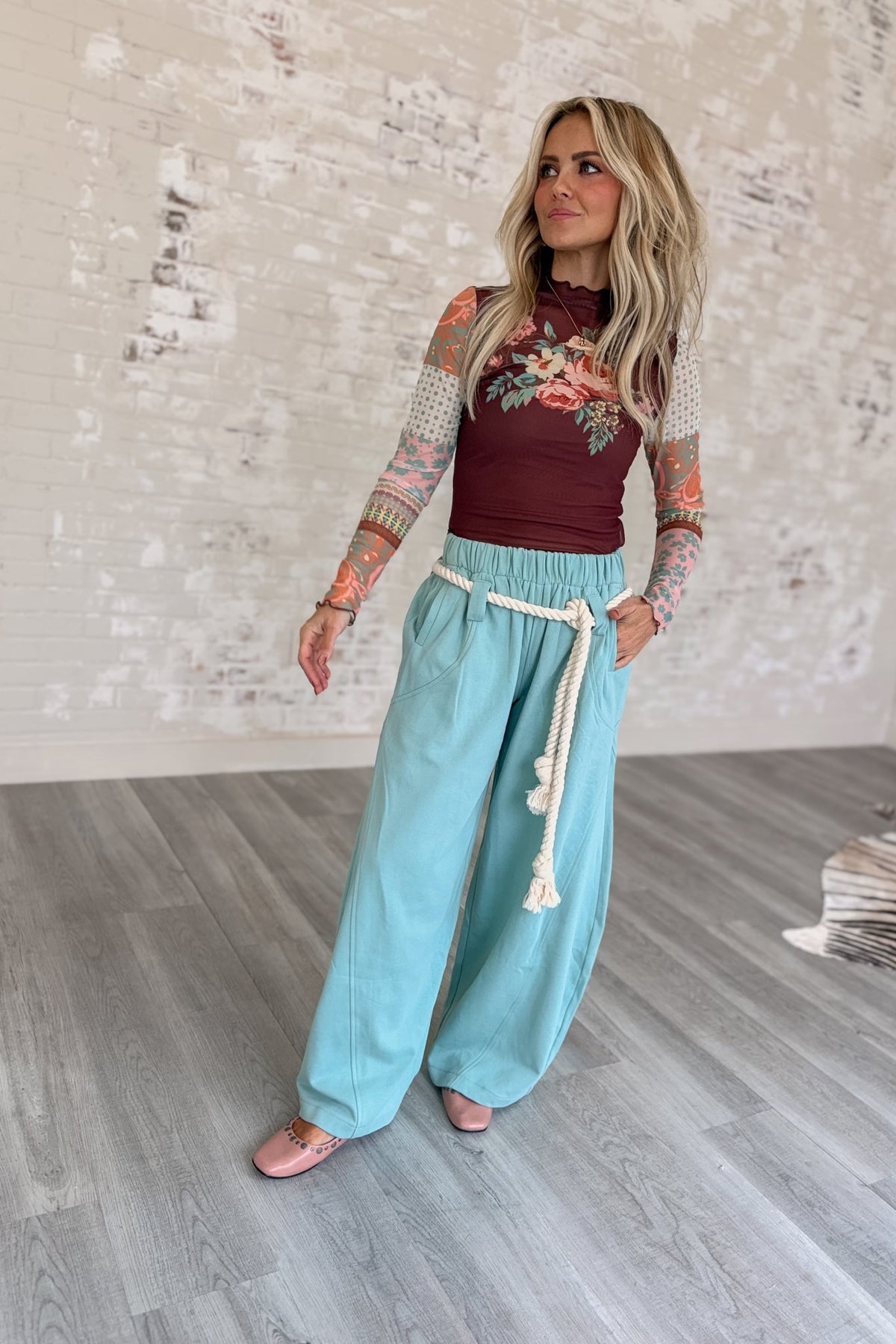 Next Thing You Know Sage Barrel Sweatpants