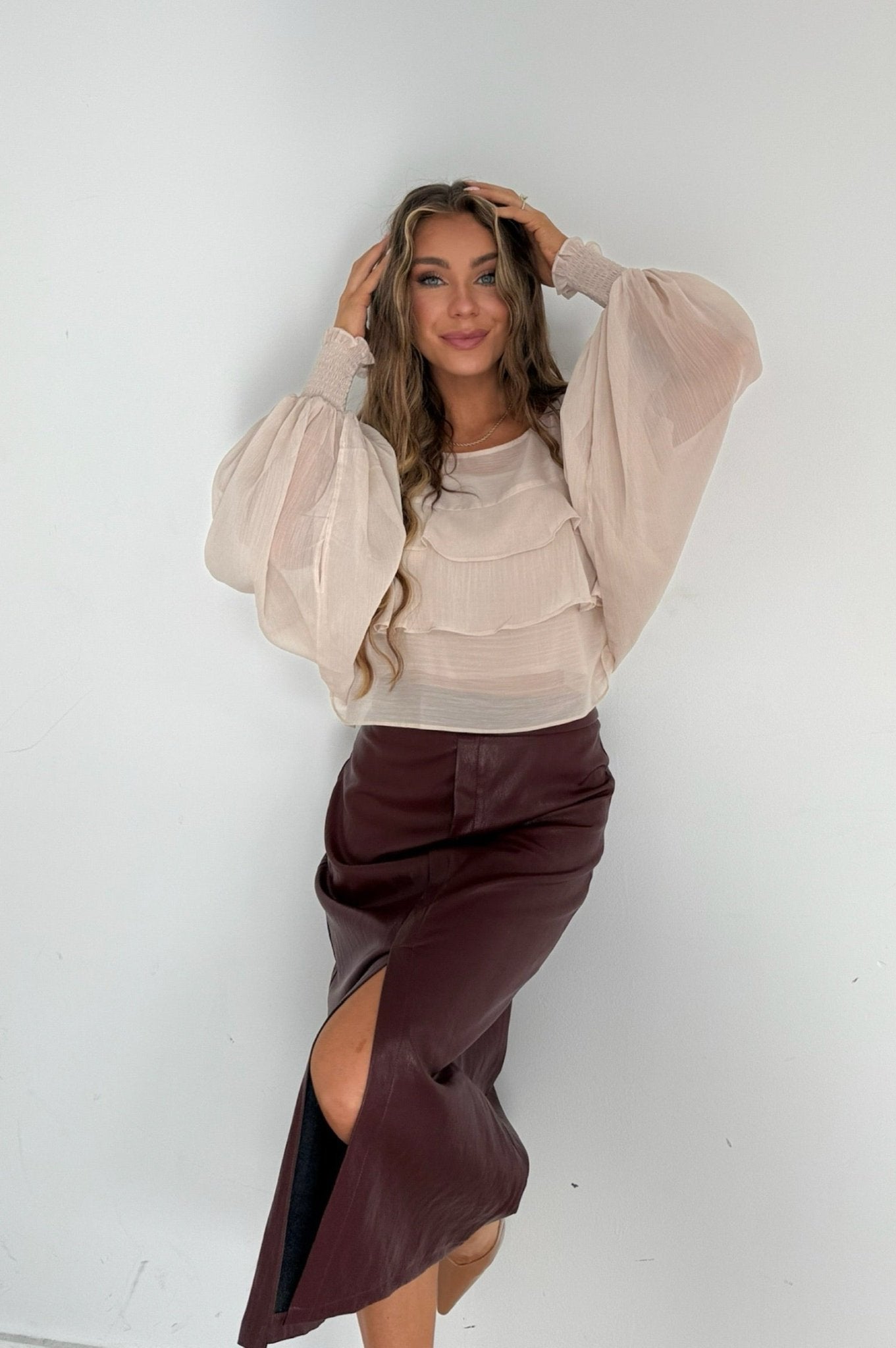 Night Tempo Vegan Leather Skirt