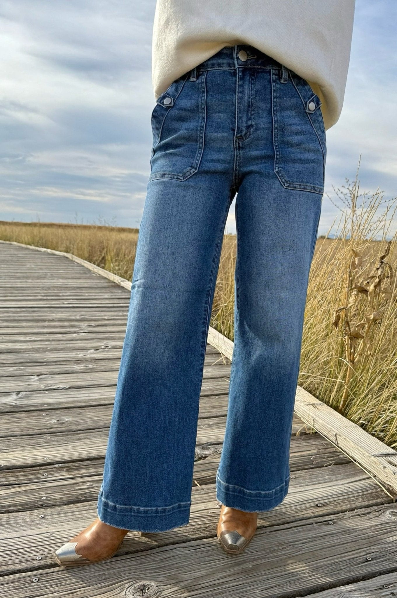 Off Record Wide Leg Jeans