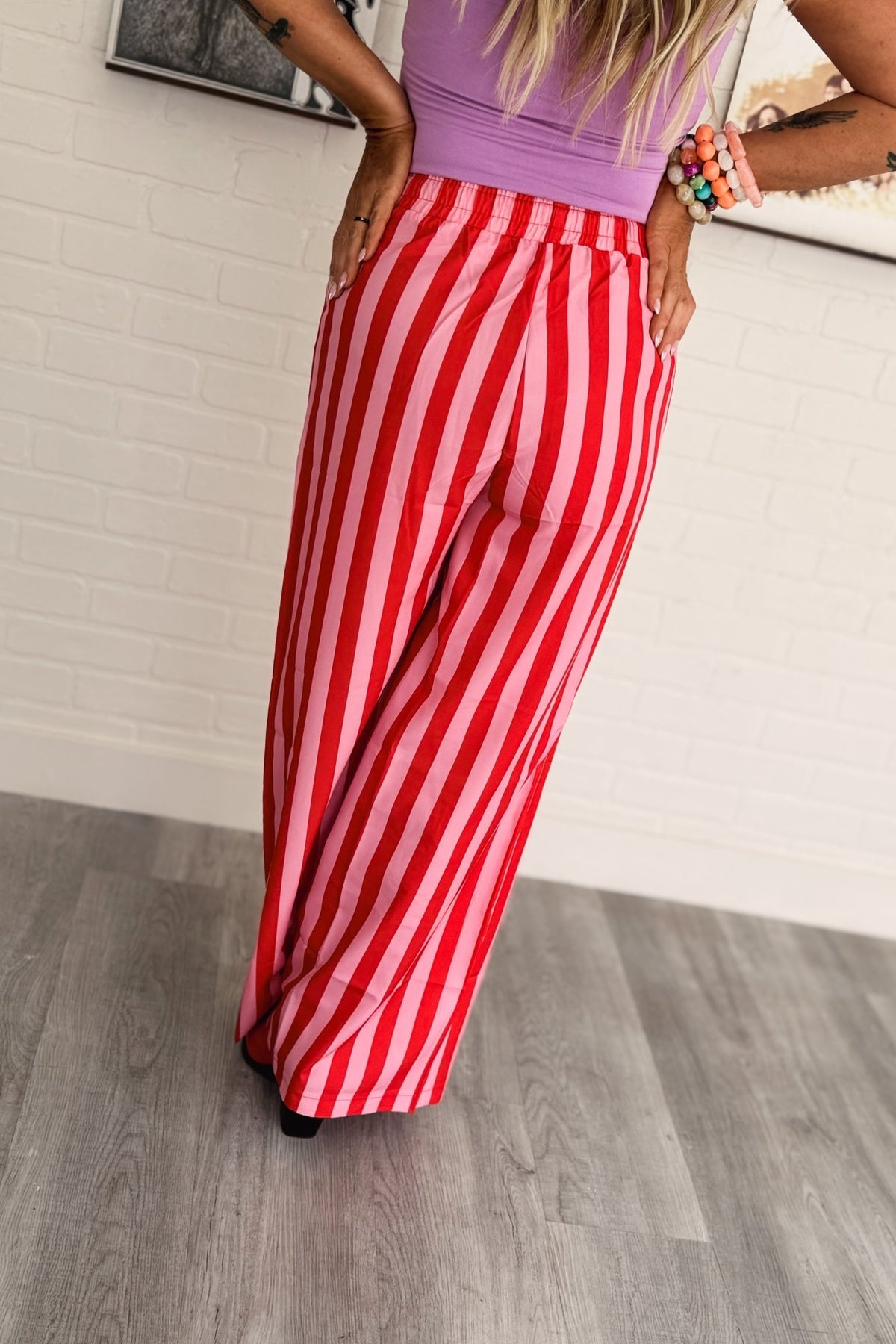 Out Of The Office Striped Wide Leg Pants