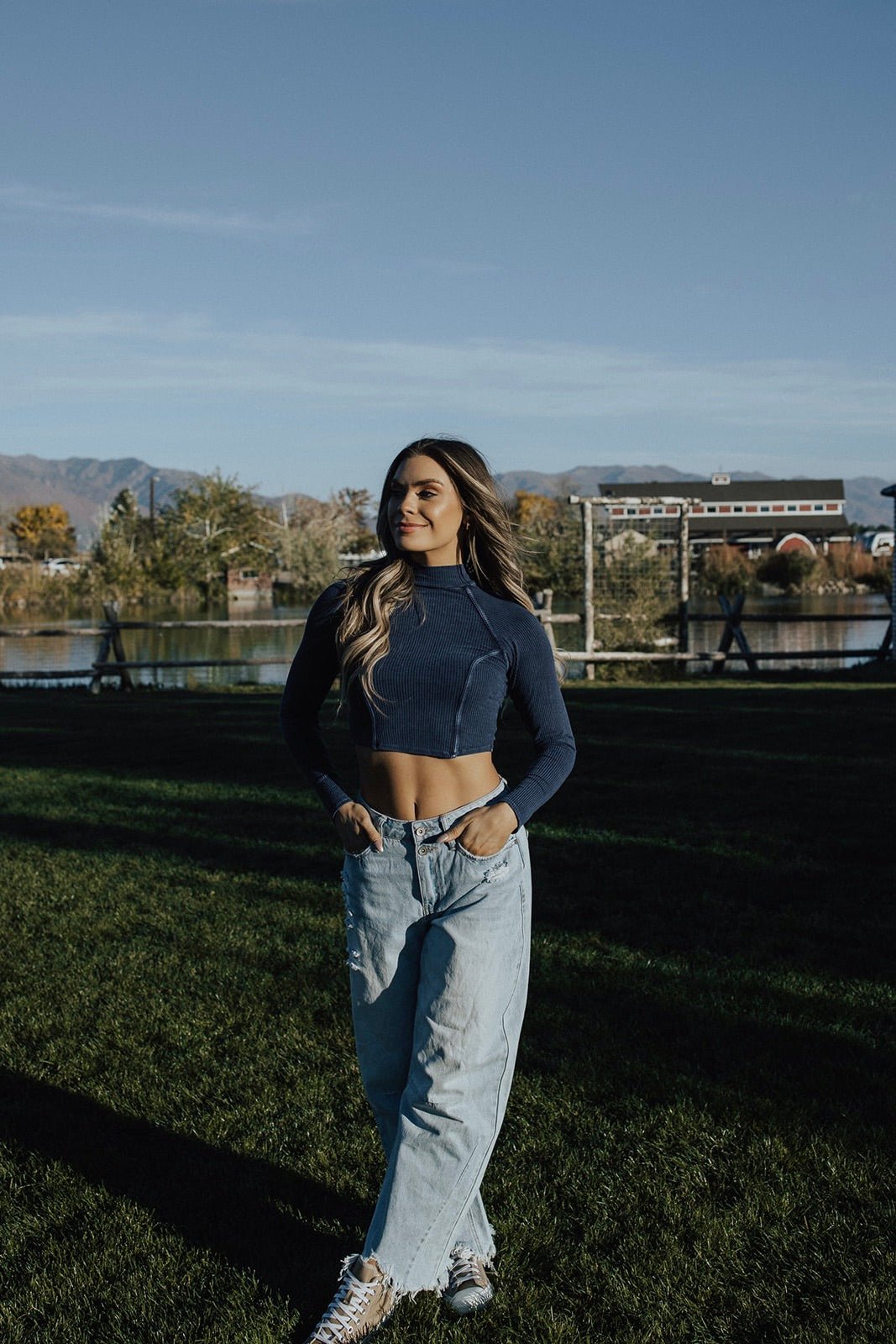 Pepper Mock Neck Crop Top - FINAL SALE