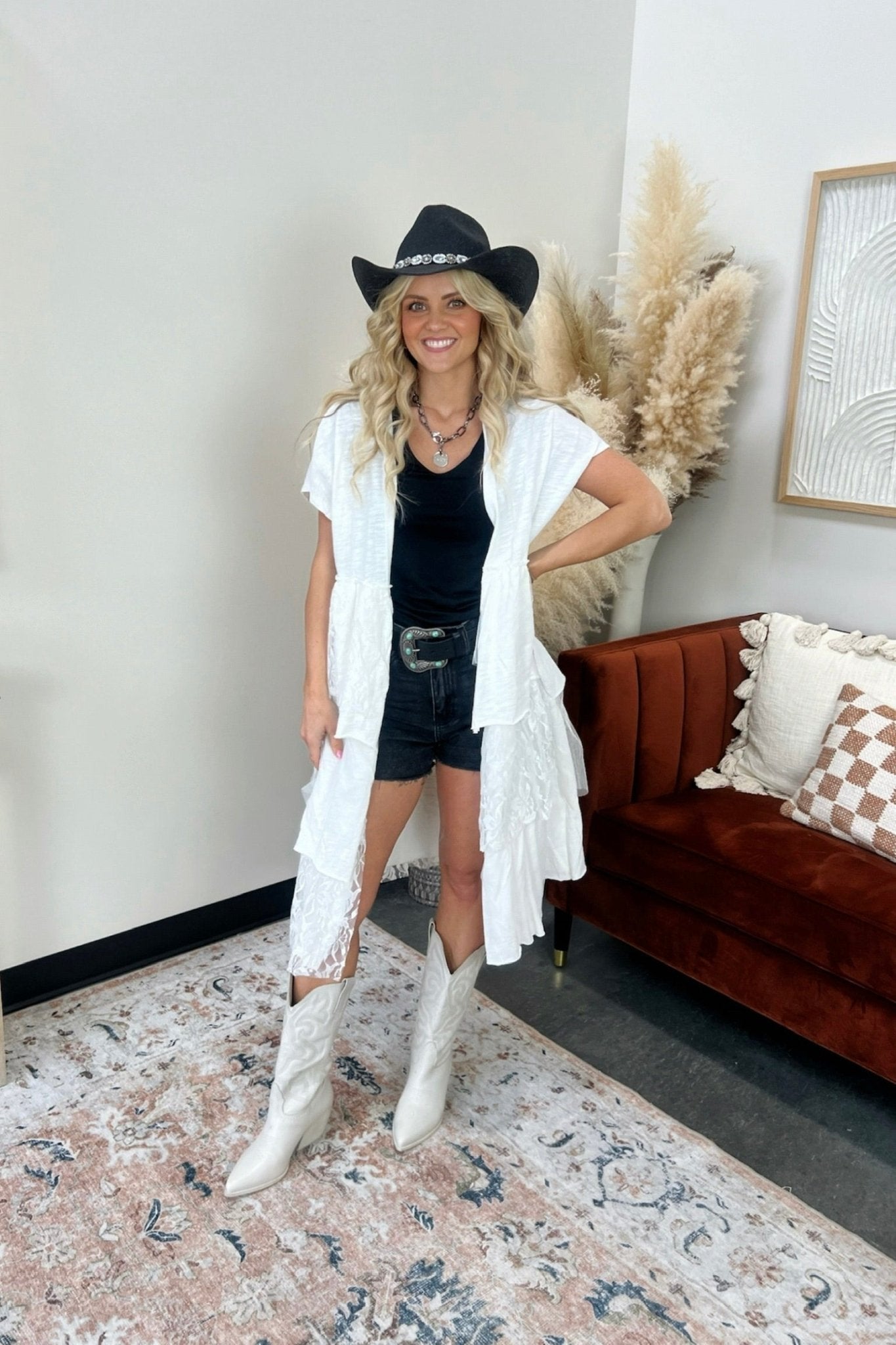 Petal & Lace Open Front Cardigan - FINAL SALE