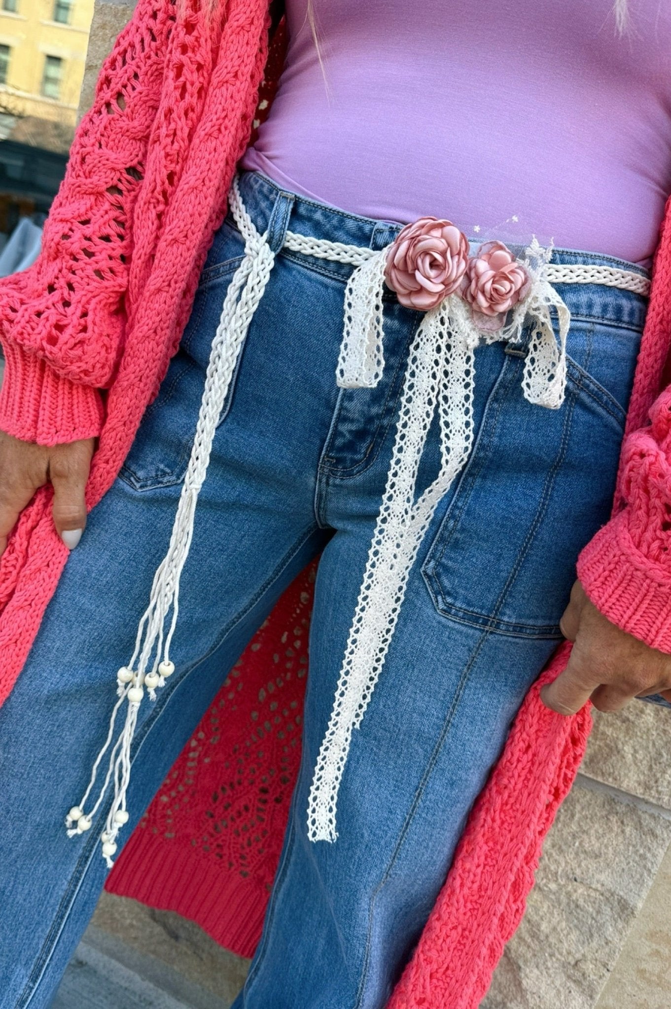 Petal Thread Crochet Belt