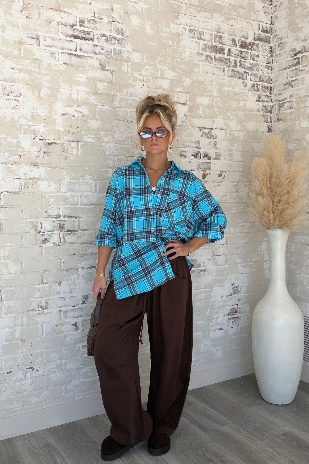 Playing For Keeps Plaid Button Down