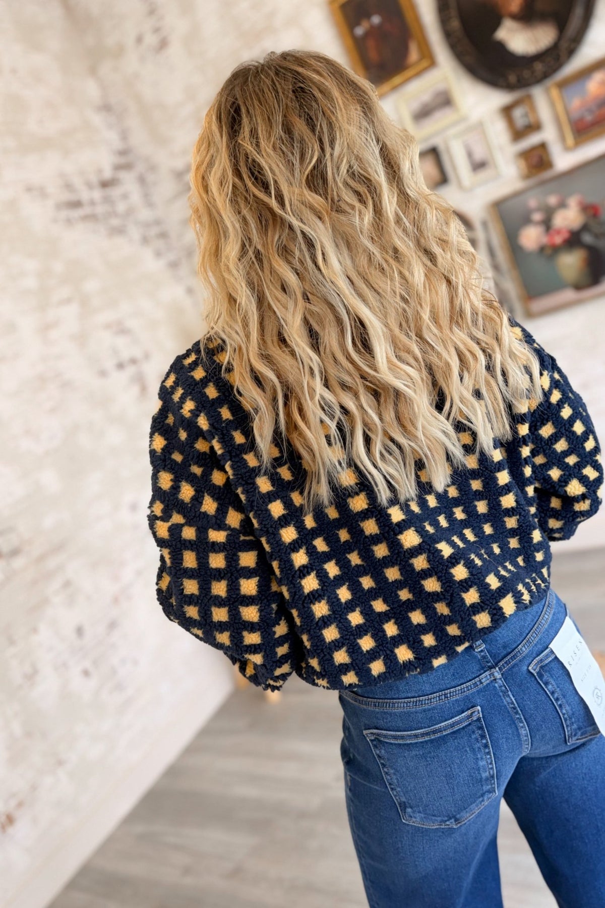 Retro Active Checkered Sherpa Jacket
