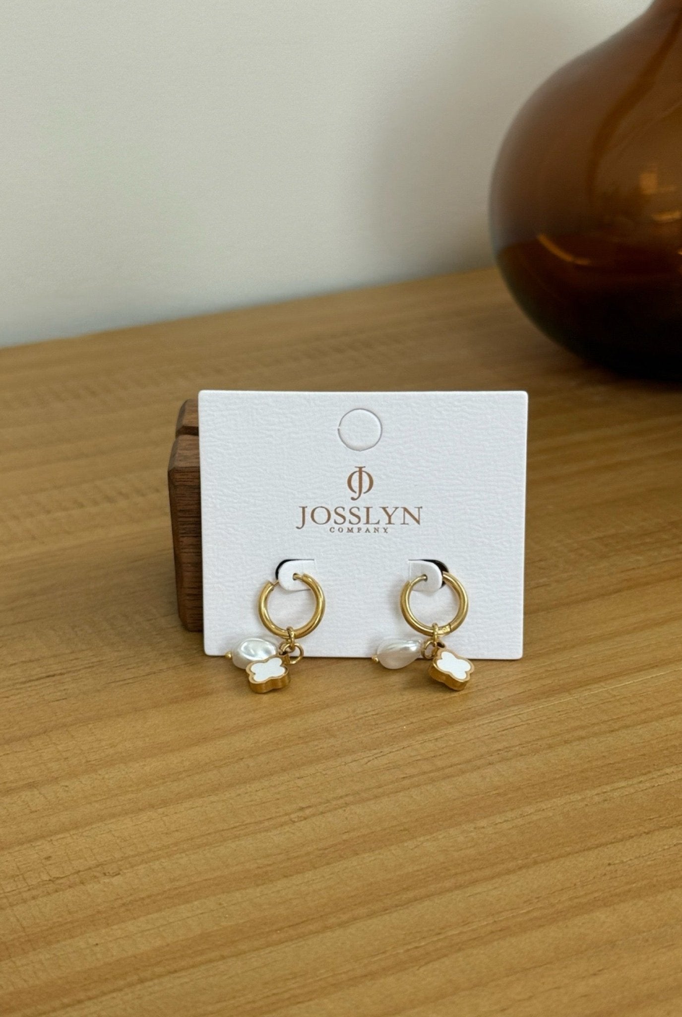 clove and pearl charm earrings