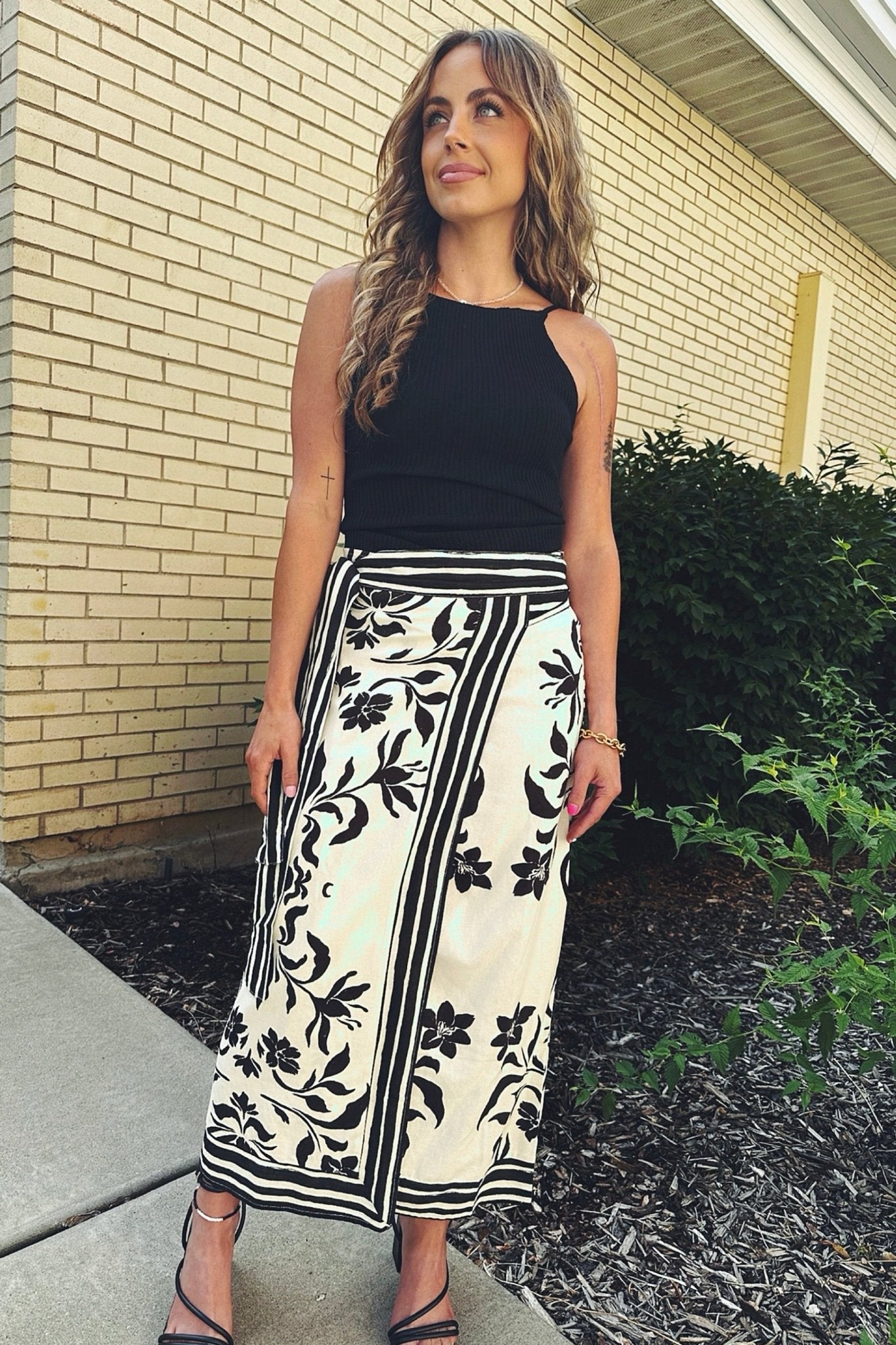 Salt Rinse Linen Wrap Skirt