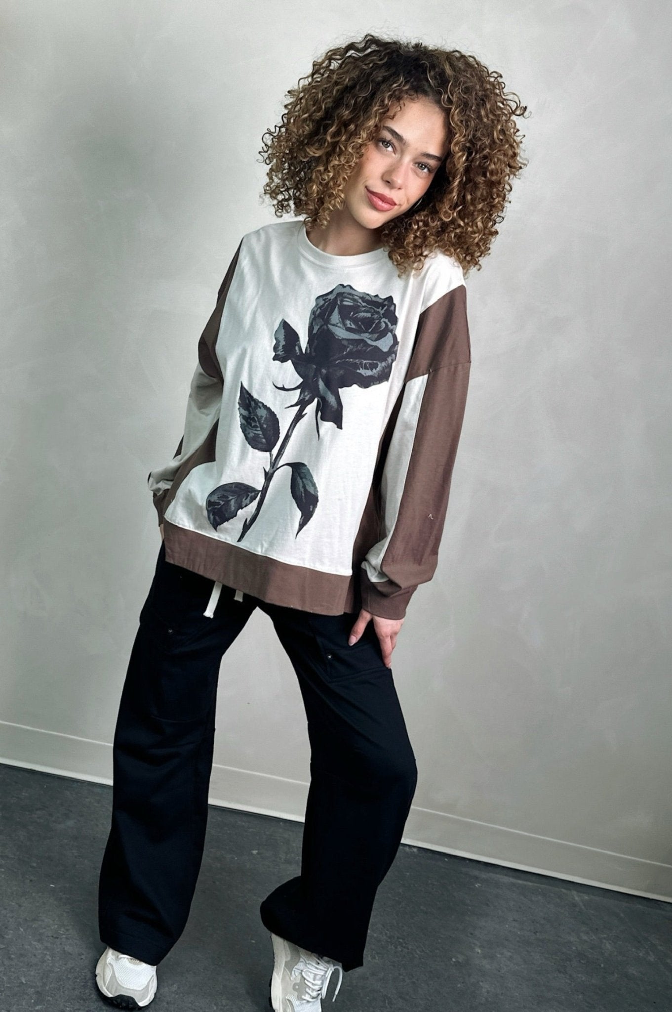 Shadow Rose Oversize Top