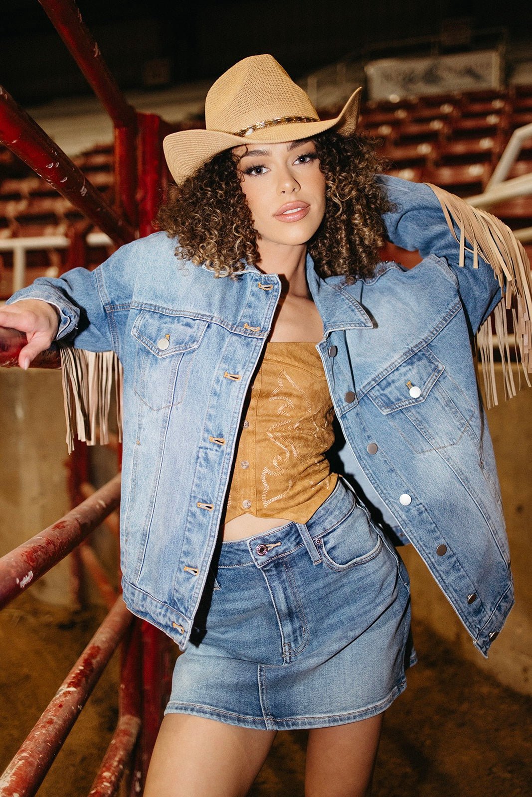 Sleepy Cowboy Fringed Denim Jacket - FINAL SALE