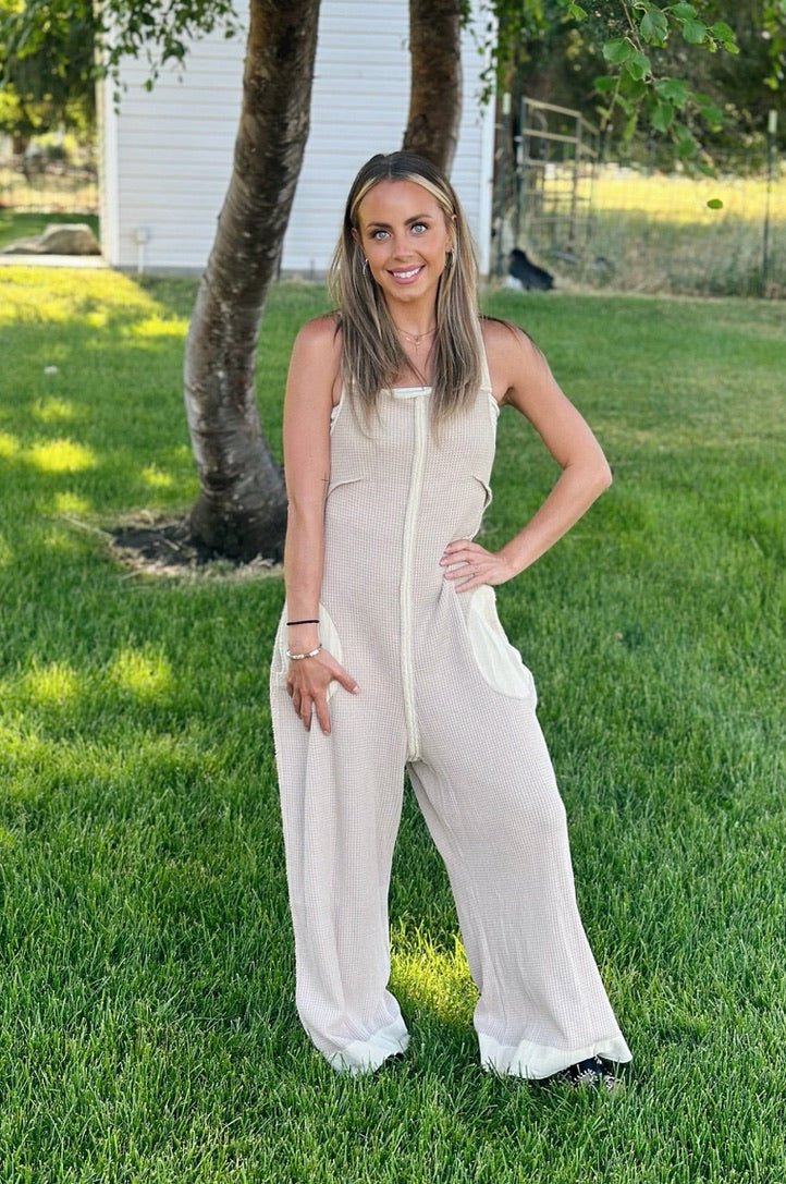 Sunscape Waffle Jumpsuit - FINAL SALE