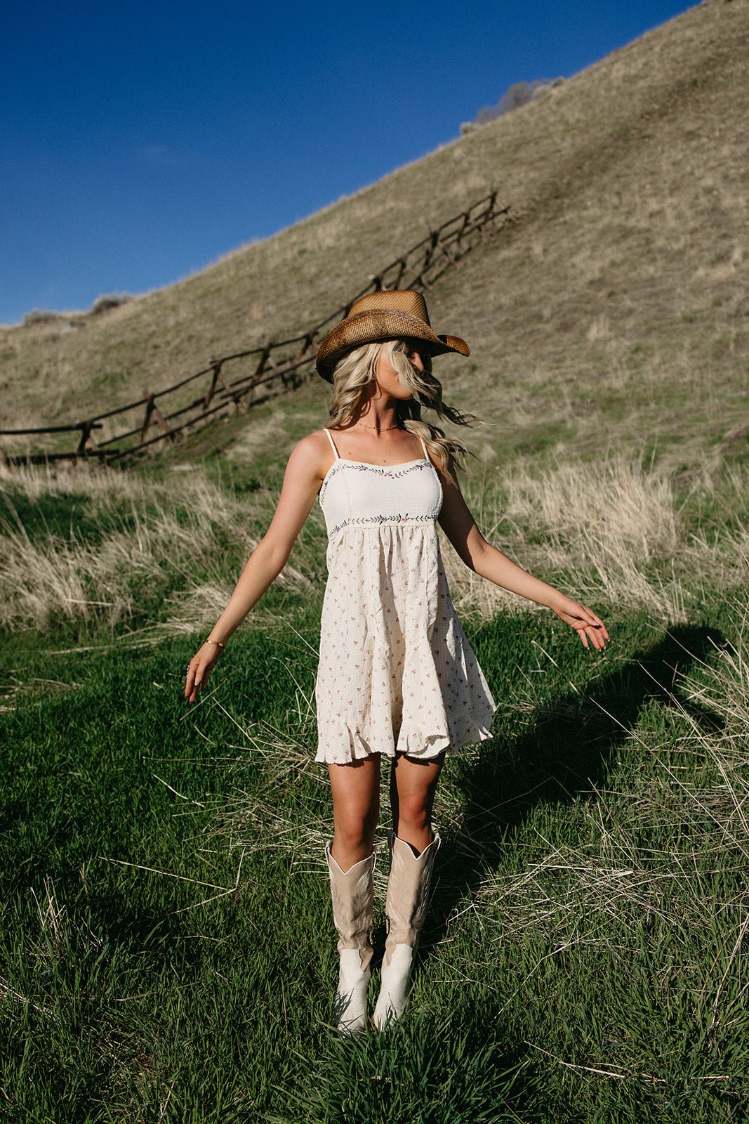 Boho western mini dress for country concert outfits, western festival fashion, boho country looks and modern cowgirl style from Sand + Charcoal Boutique