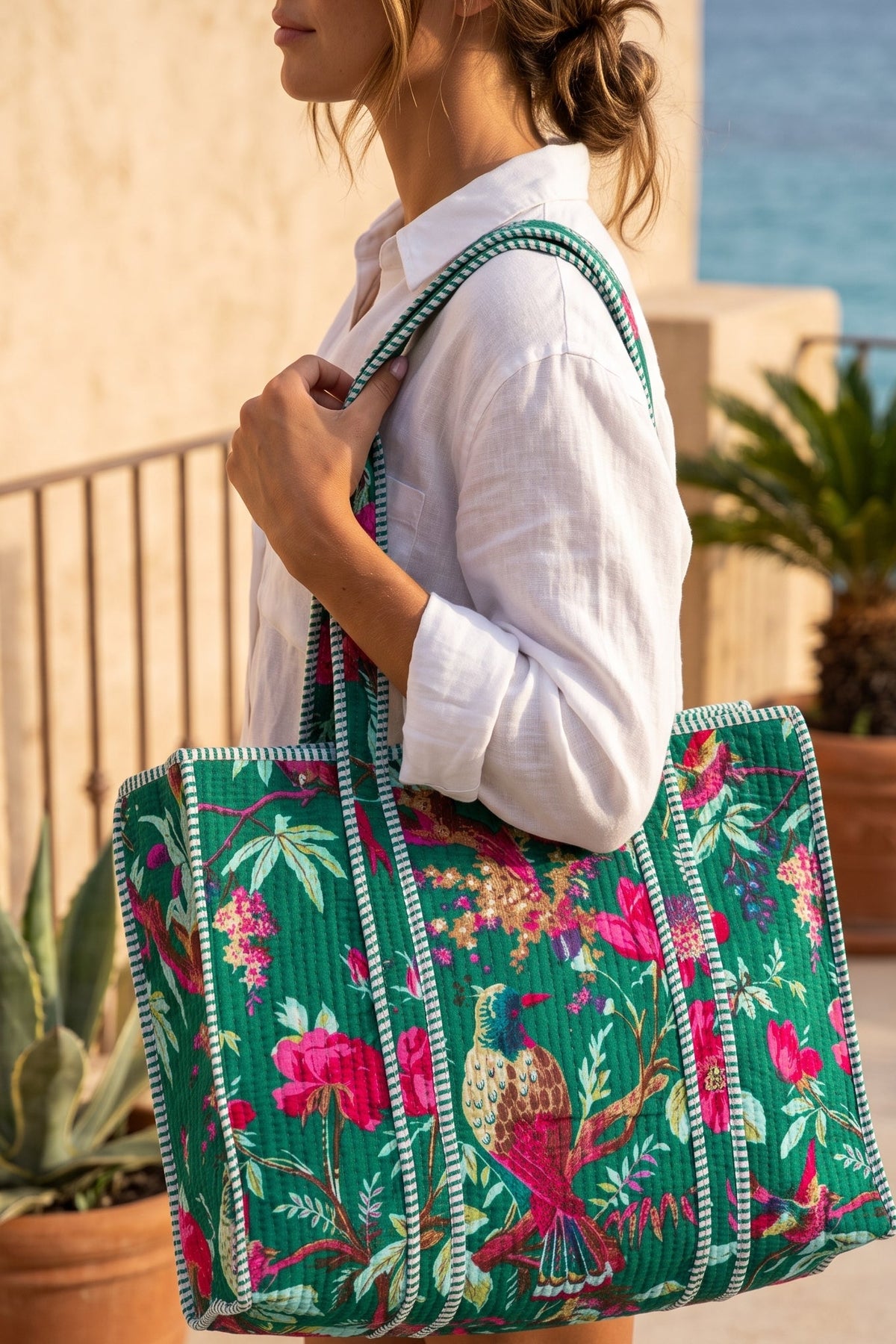 One Way Ticket Quilted Caryall Tote