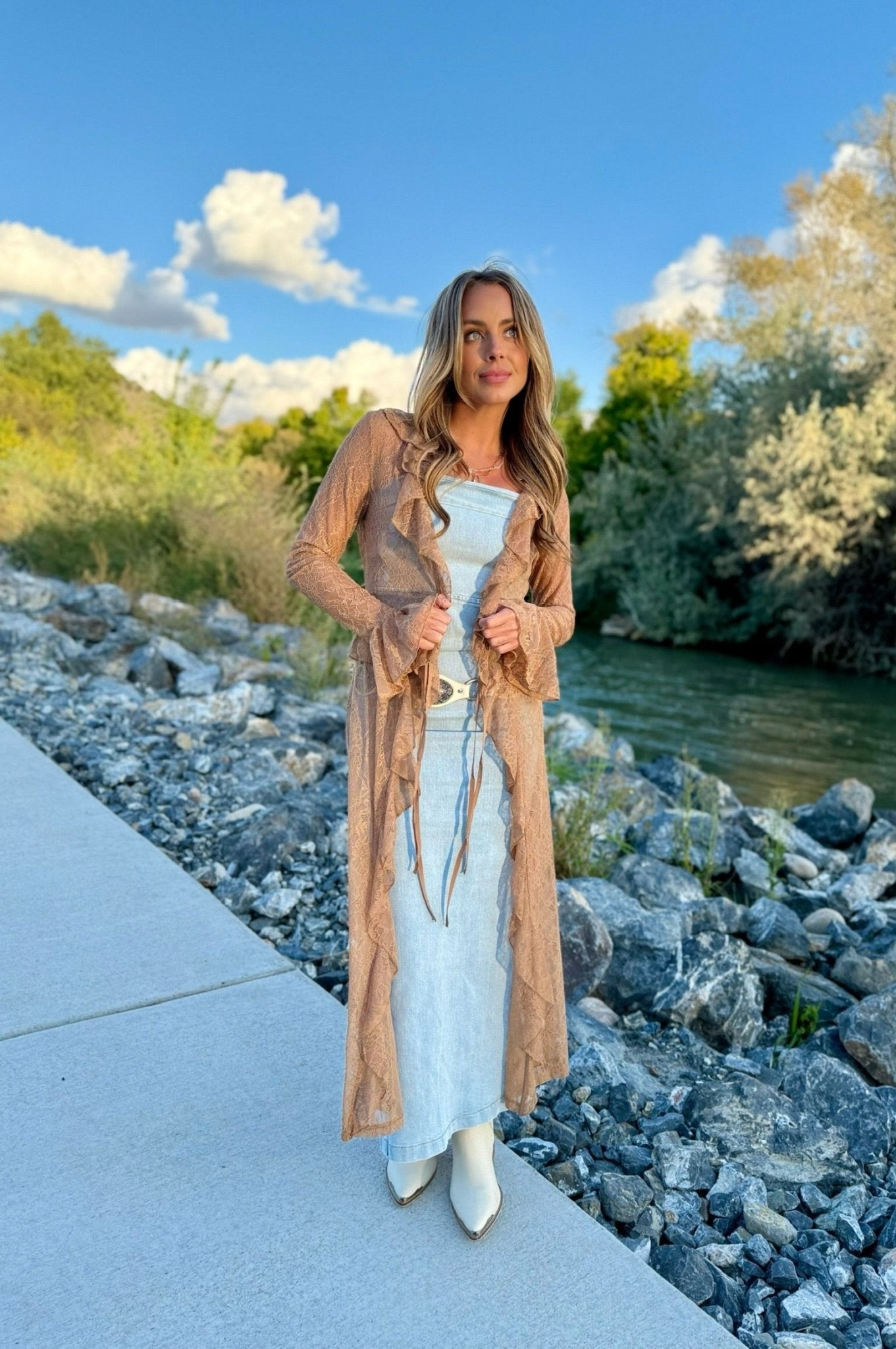 Ruffle duster, duster, lace duster, boho duster, western duster, maxi duster