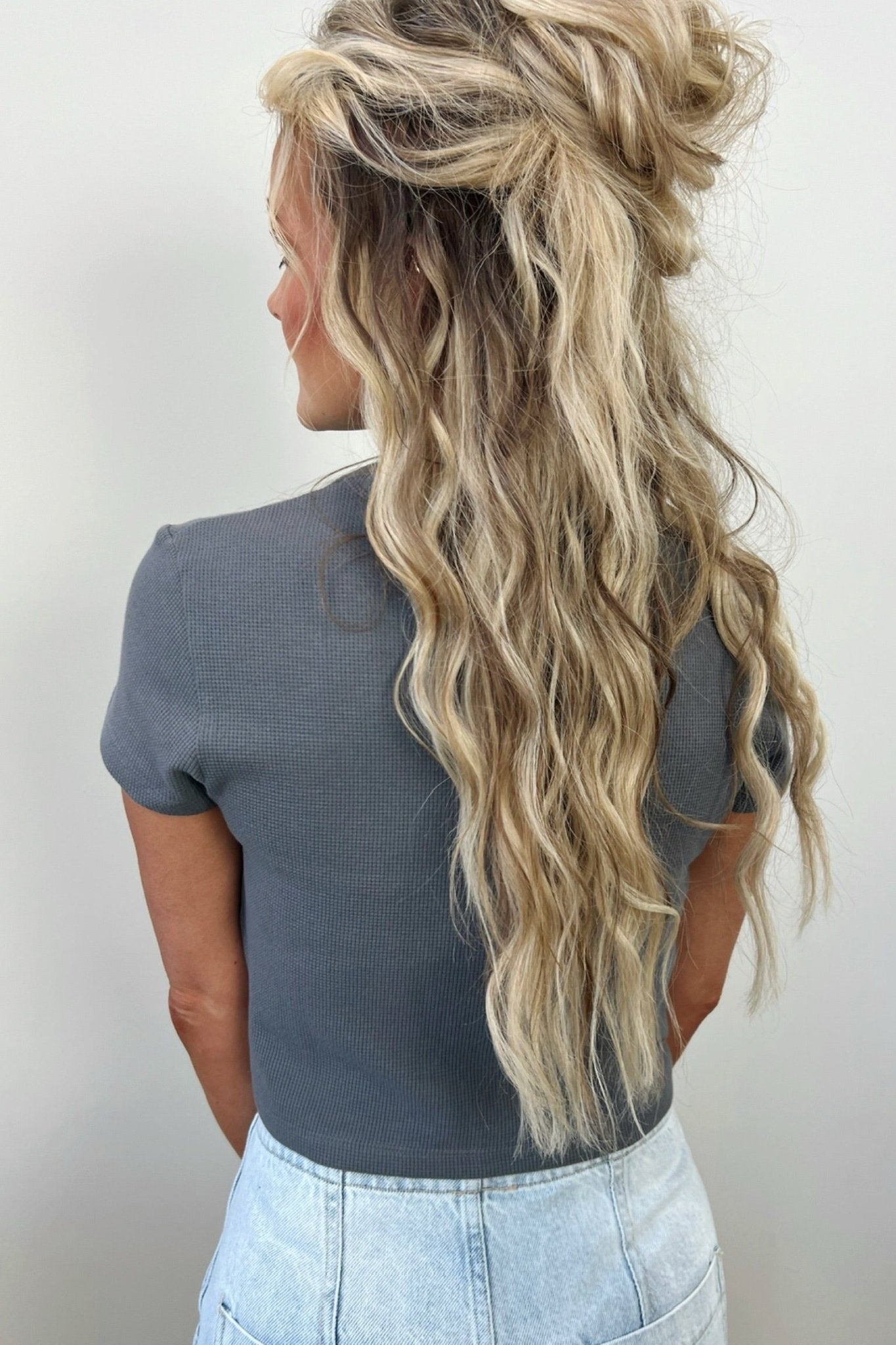 The Upside Down Waffle Knit Tee - FINAL SALE