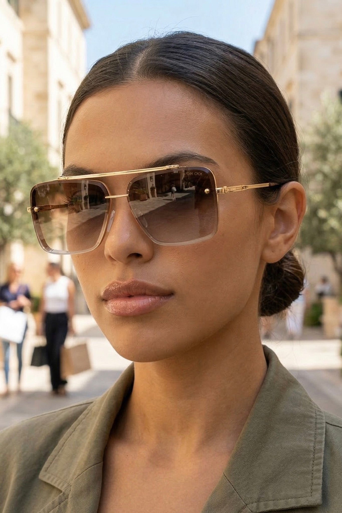 Top Foxx Smaller Bella Coffee Aviator Sunglasses - Tangle Free