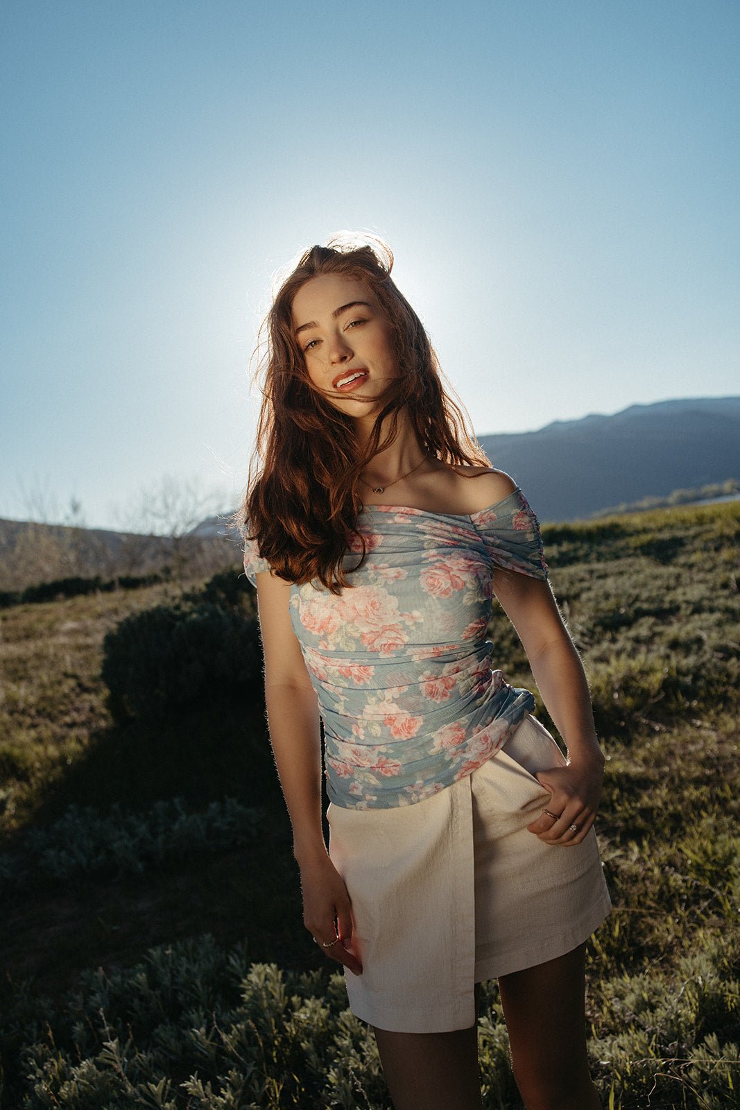 Trail Of Flowers Mesh Top