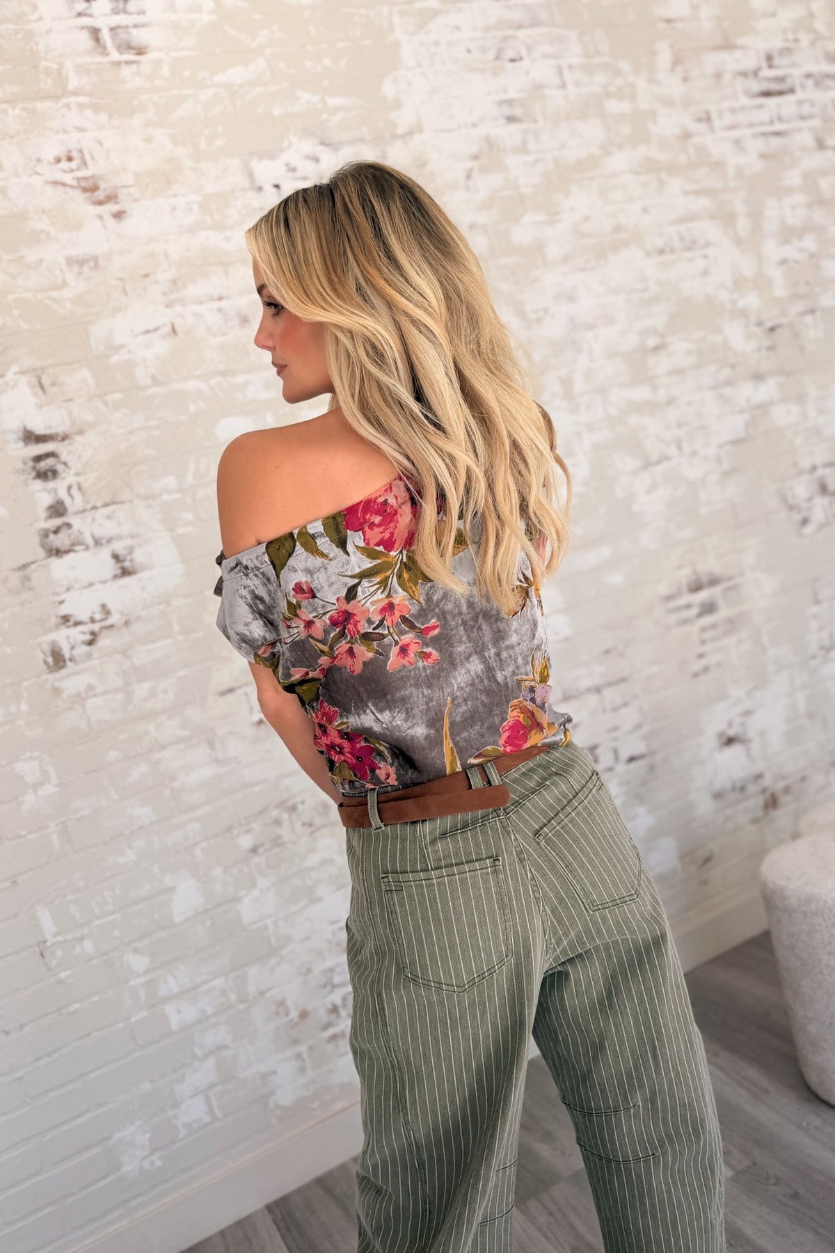 Worth The Risk Floral Velvet Top
