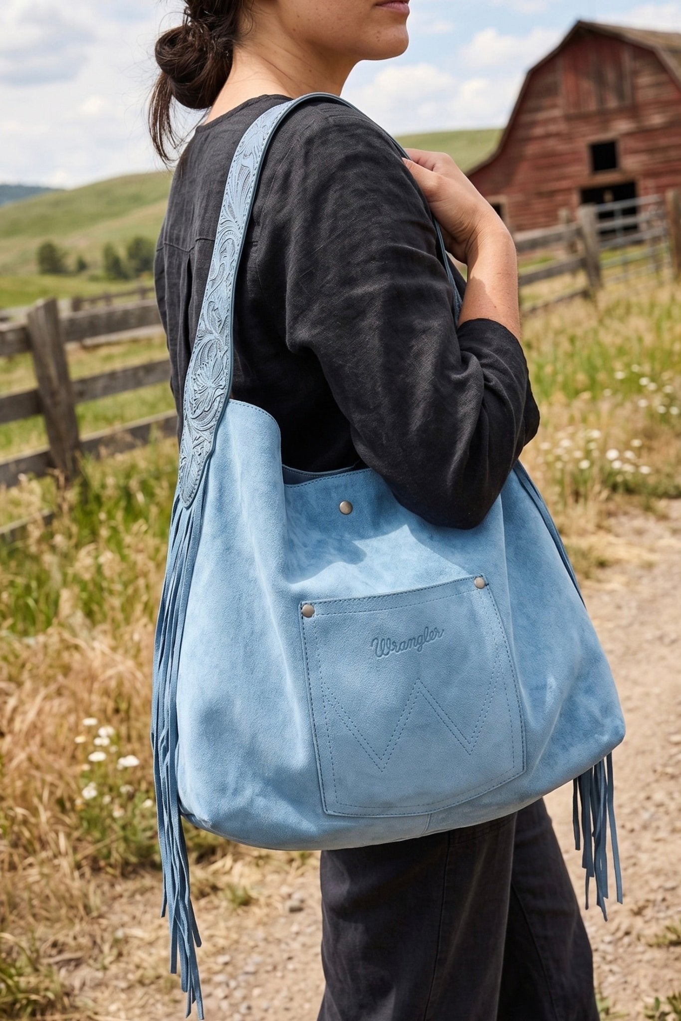 Wrangler Wildflower Fringe Hobo Bag