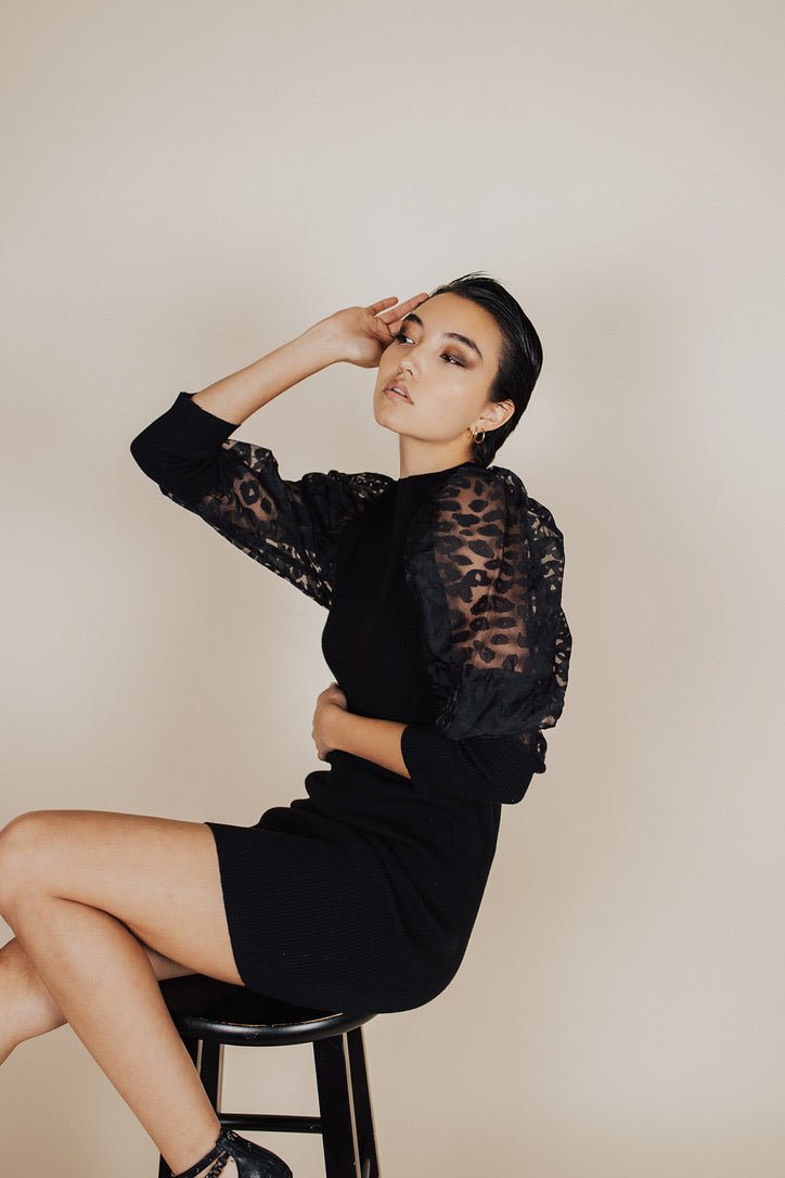 Monty Leopard Puff Sleeve Dress - FINAL SALE